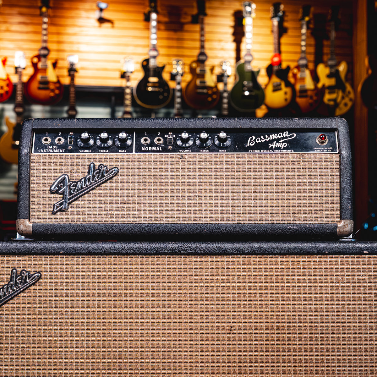 Modified 1966 Fender Bassman Amplifier Head & Cab, Black - Used