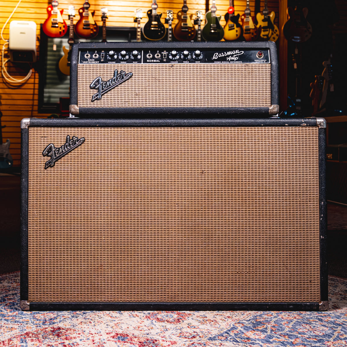 Modified 1966 Fender Bassman Amplifier Head & Cab, Black - Used