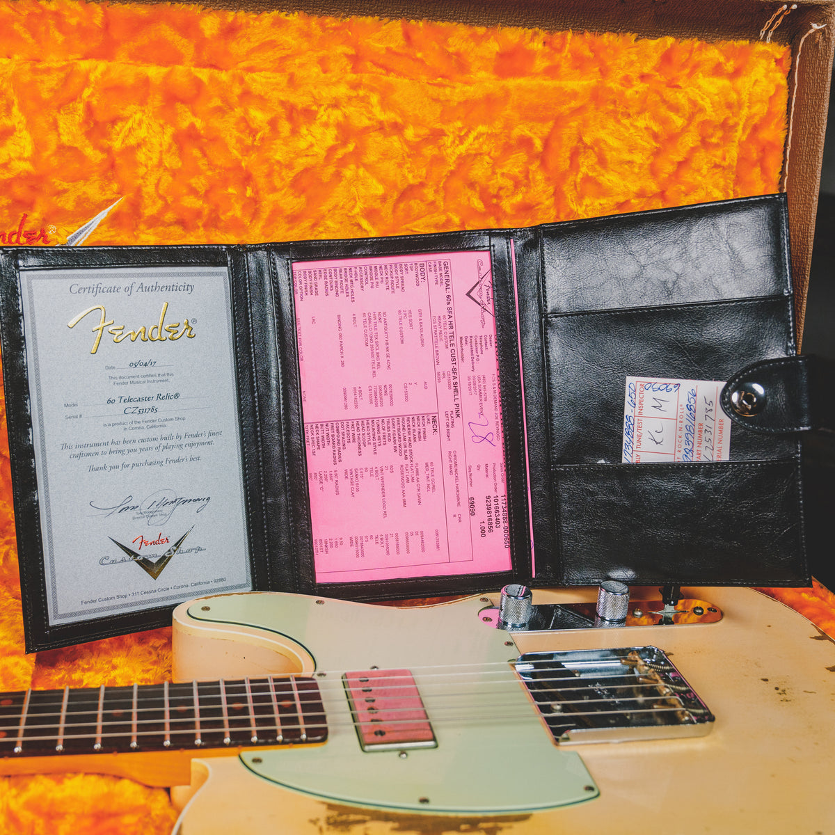 2017 Fender Custom Shop 60's HS Telecaster Super Faded Aged Shell Pink Heavy Relic W/ OHSC