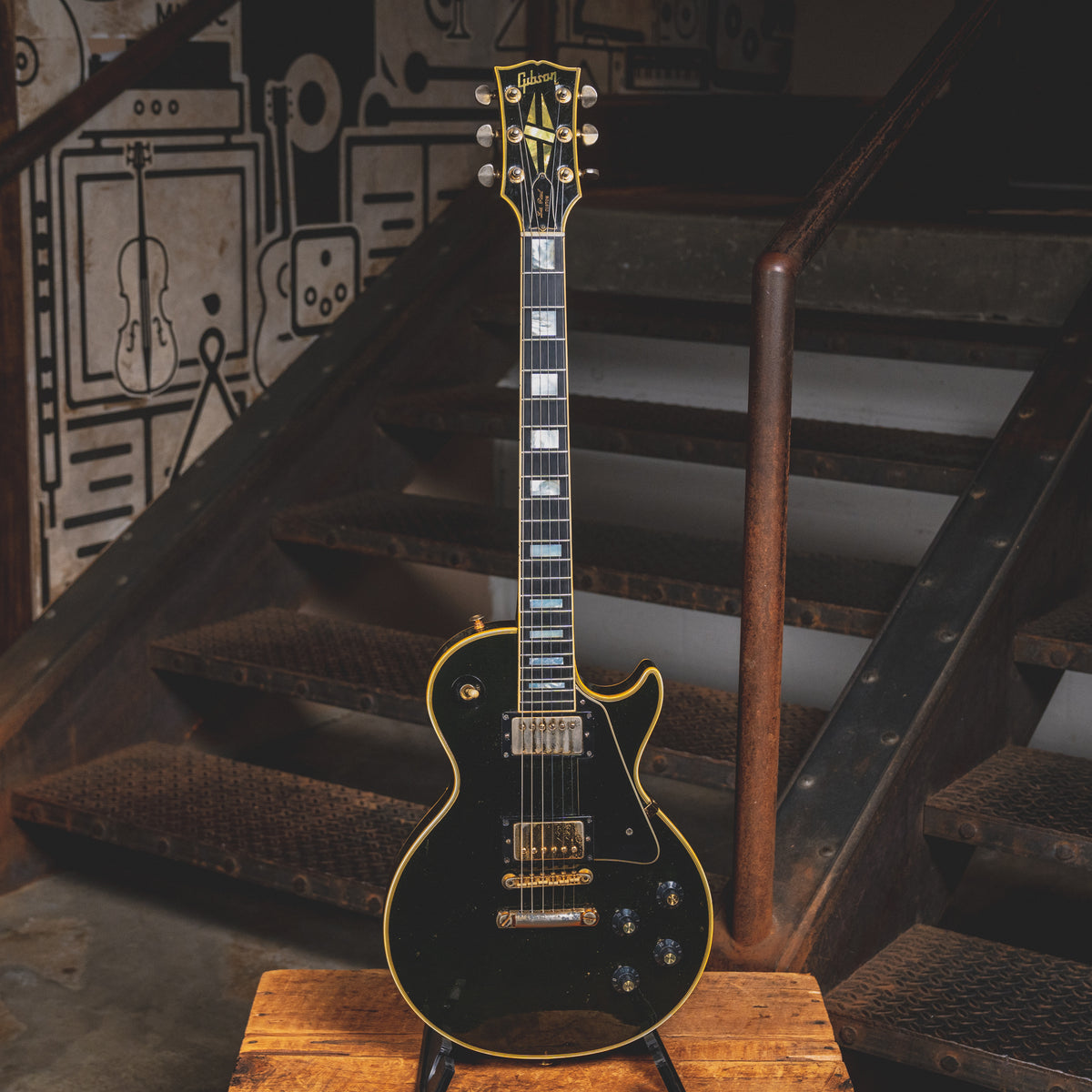 1970 Gibson Les Paul Custom Electric Guitar, Ebony w/ OHSC - Used