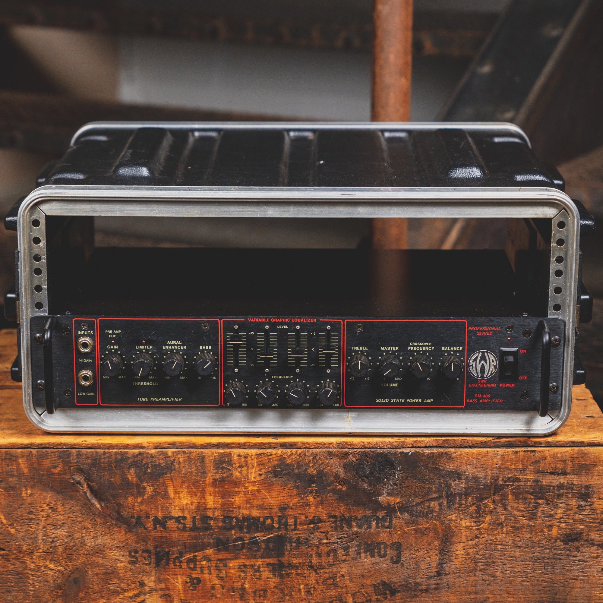 SWR SM-400 Bass Guitar Amplifier Head w/Rack Case - Used