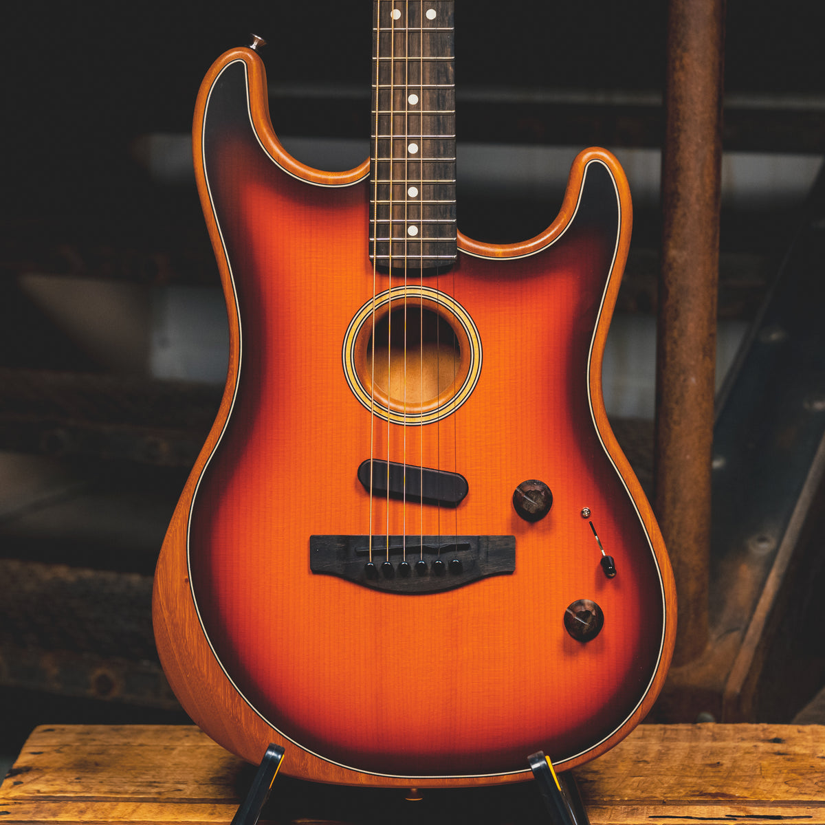 2021 Fender American Acoustasonic Stratocaster Guitar, Sunburst w/OGB - Used