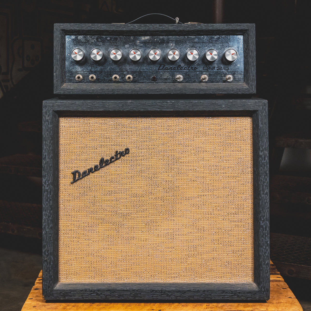 1960s Danelectro DM-25 Guitar Amp Head and Cabinet w/Footswitch and Slipcover - Used