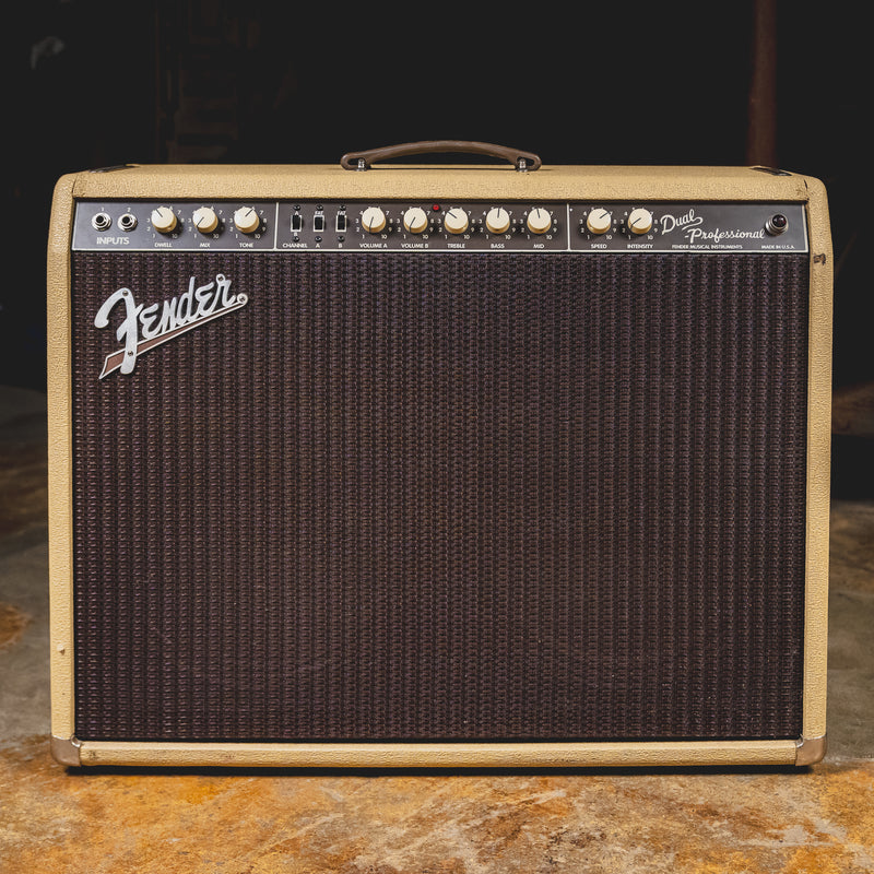 1995 Fender Dual Professional 2x12 Combo Amplifier, Blonde w/ Foot Switch & Cover - Used