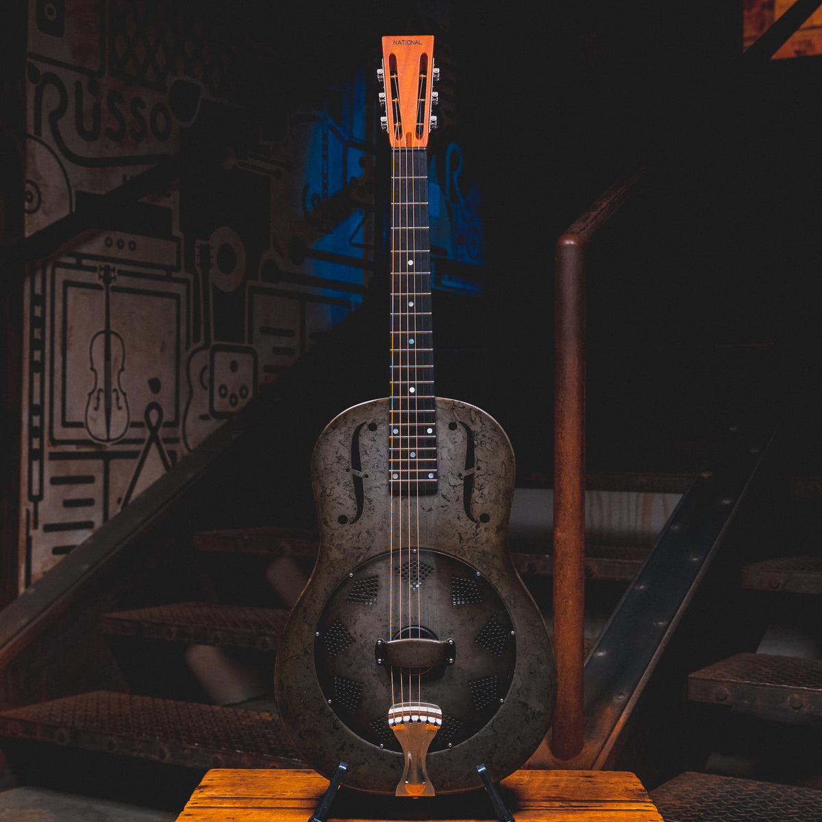 2018 National Reso-Phonic Black Rust Resonator w/ OHSC - Used