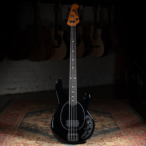 2024 Music Man Dark Ray Bass Guitar, Obsidian Black w/Soft Case - Used