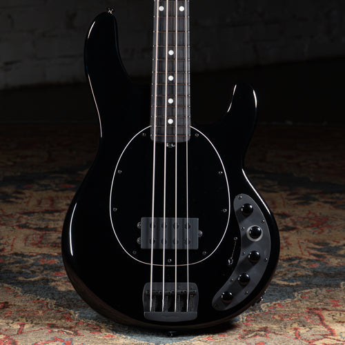 2024 Music Man Dark Ray Bass Guitar, Obsidian Black w/Soft Case - Used