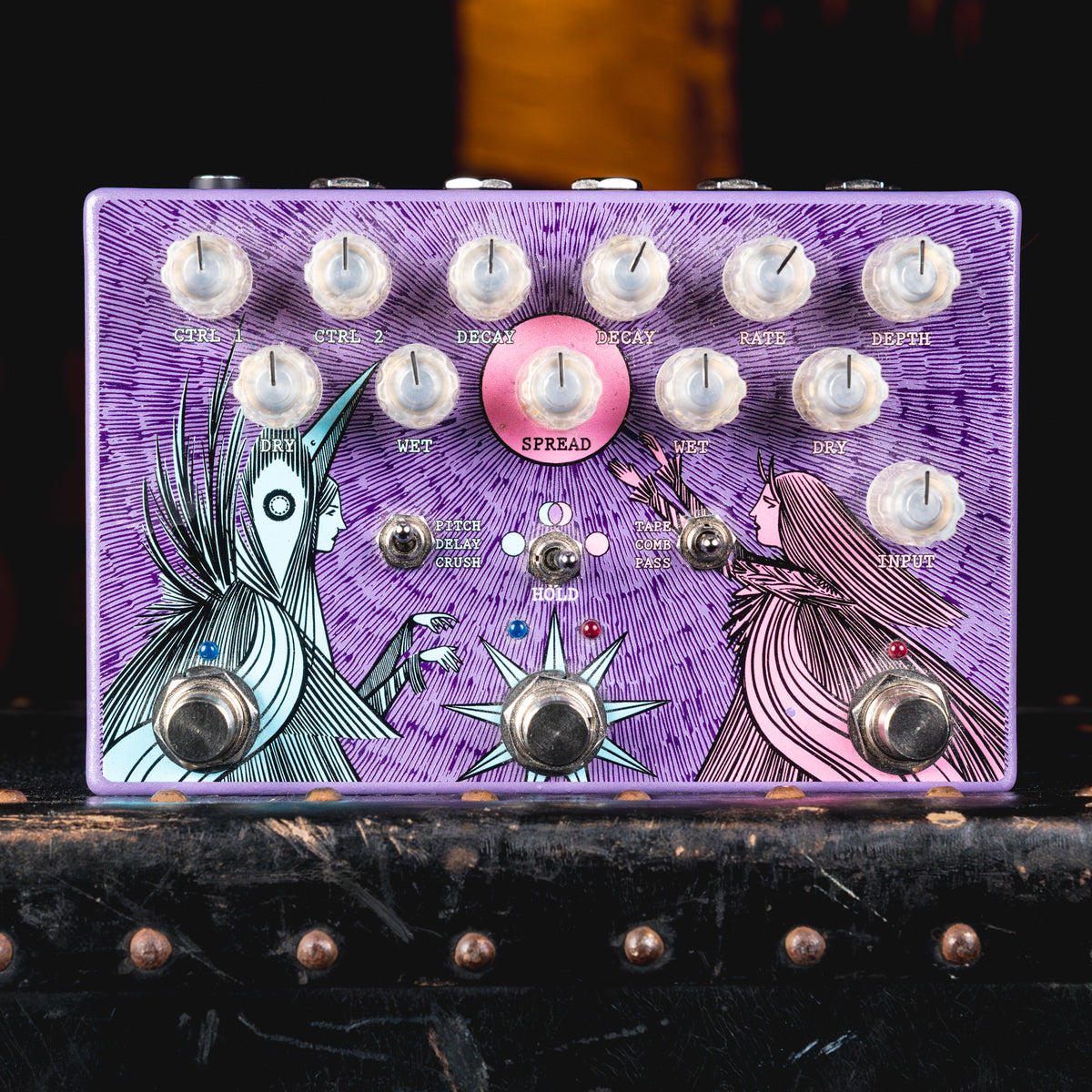 Old Blood Noise Endeavors Dark Light Dual Reverb Effect Pedal, Purple - Used