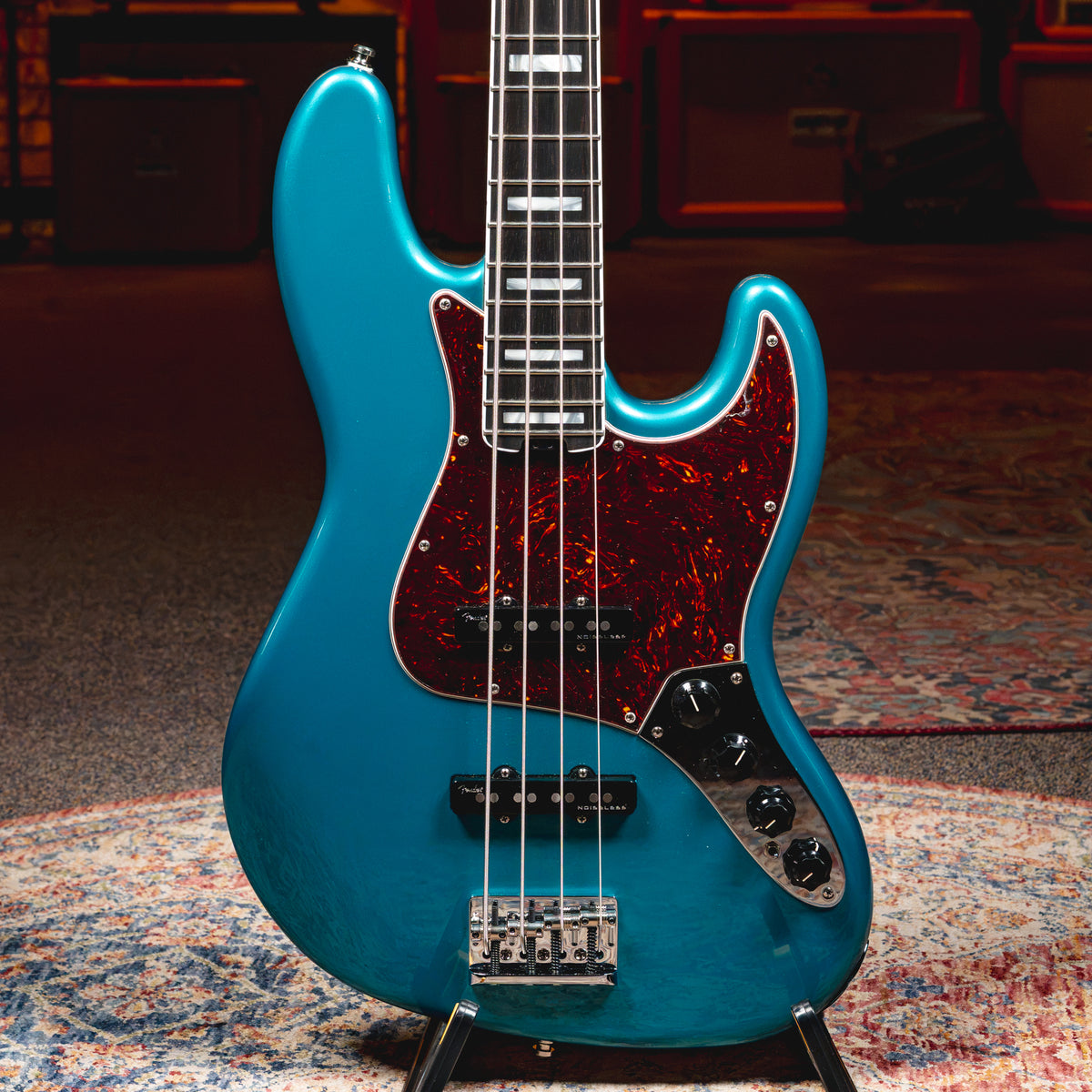 2017 Fender American Elite Jazz Bass, Ocean Turquoise w/ OHSC - Used