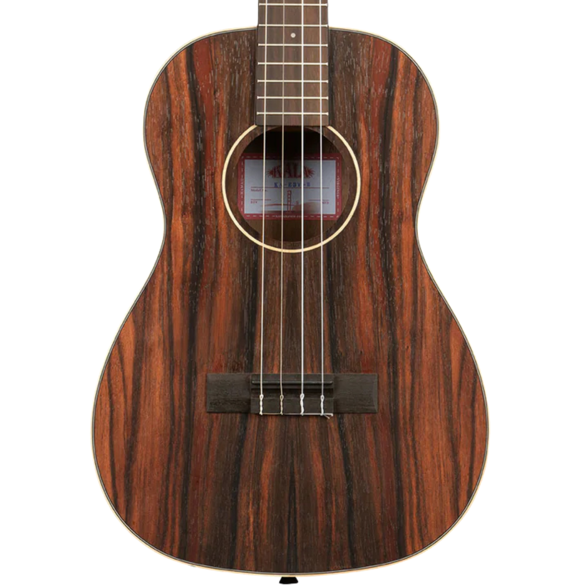 Kala Striped Ebony Baritone Ukulele, Natural