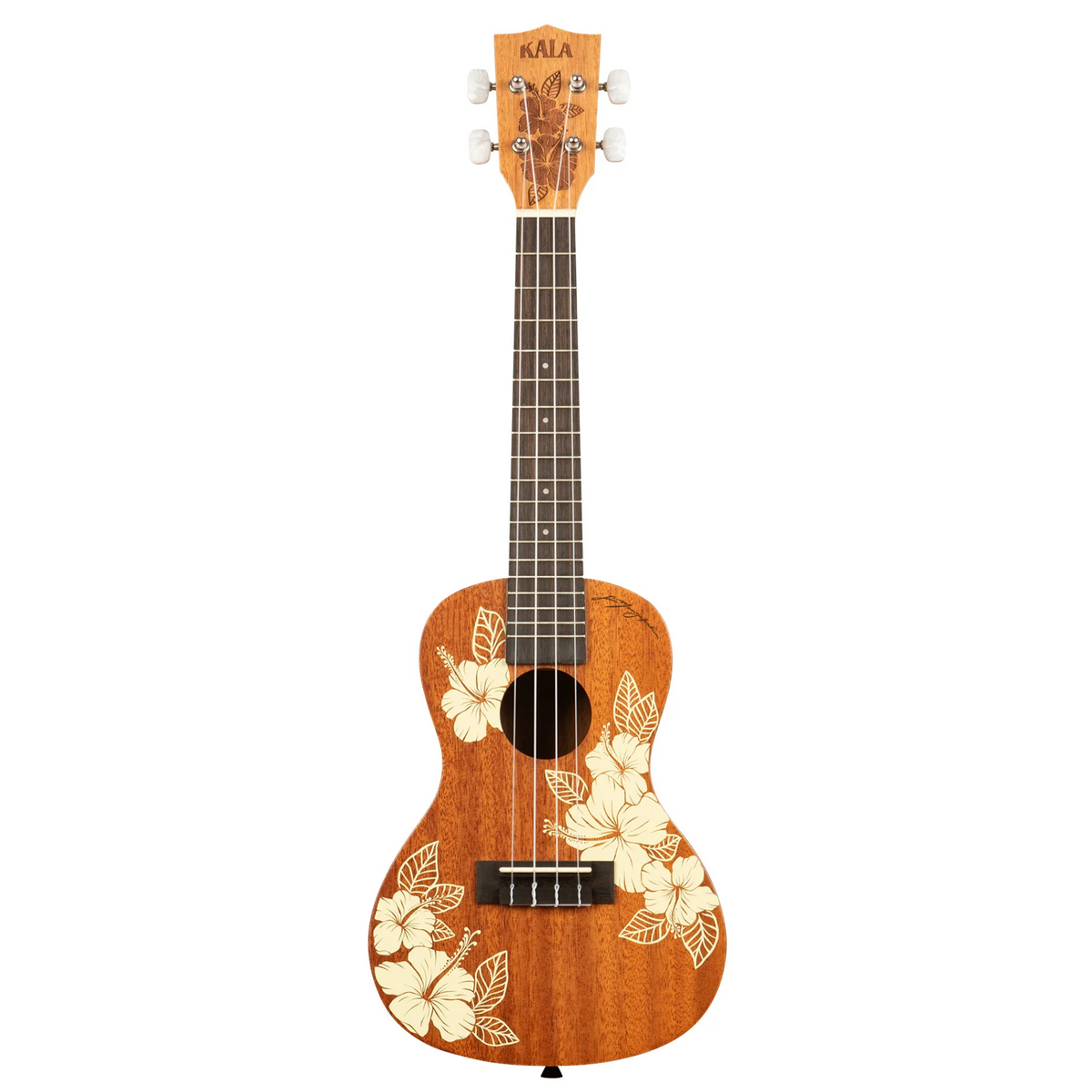 Kala Voyage Collection Hibiscus Mahogany Concert Ukulele w/ Bag