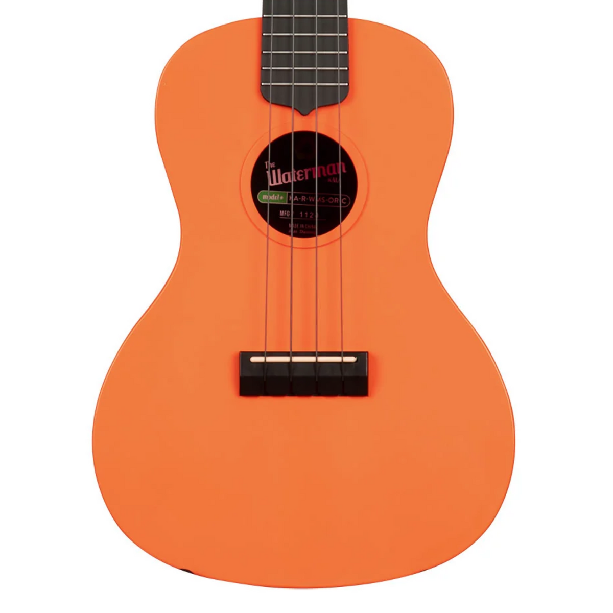 Kala Recycled Waterman Concert Ukulele, Matte Sunset Orange w/ Tote Bag