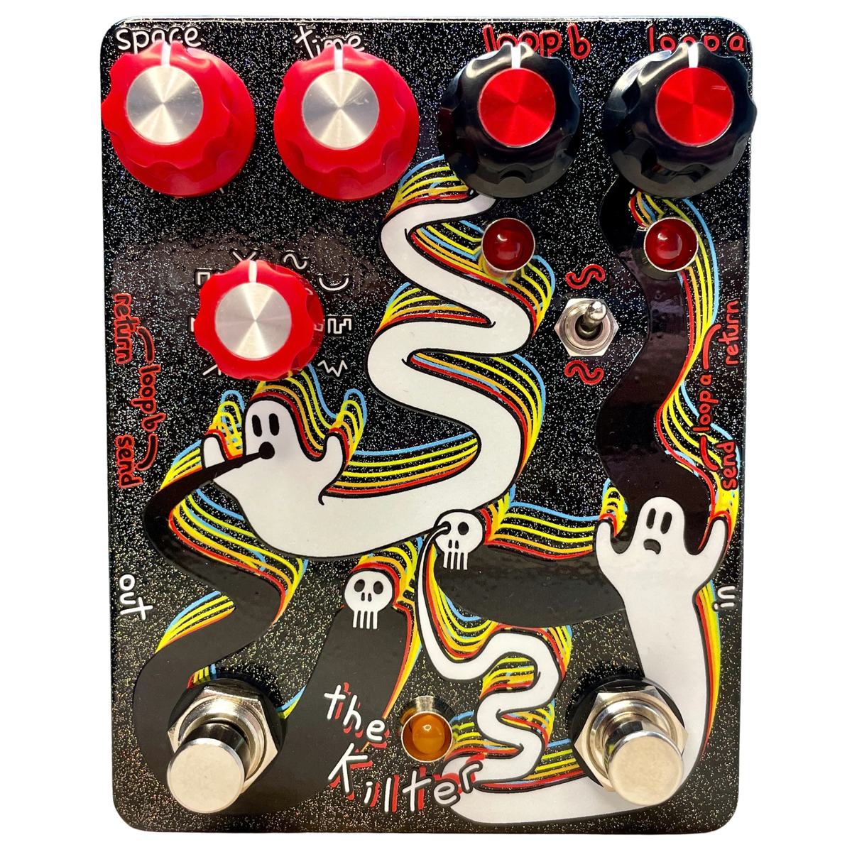 Champion Leccy The Kilter V2 Utility and Modulation Effect Pedal, Universe w/ Red Knobs