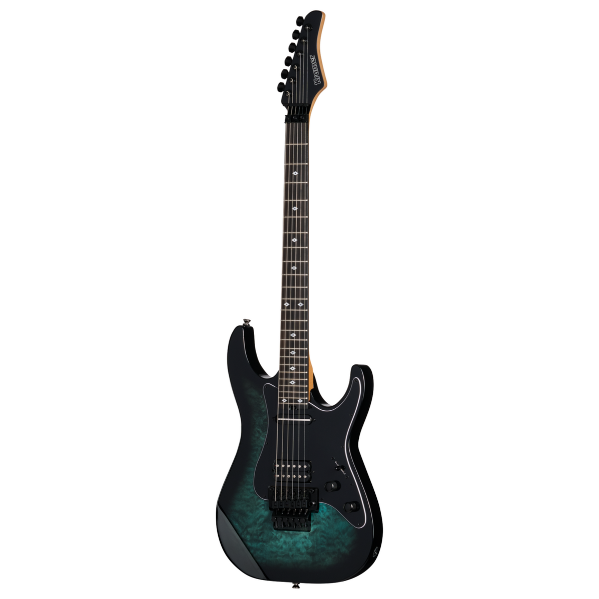 Kramer Volante Quilt HSFR Electric Guitar, Aqua Burst w/ Premium Gig Bag