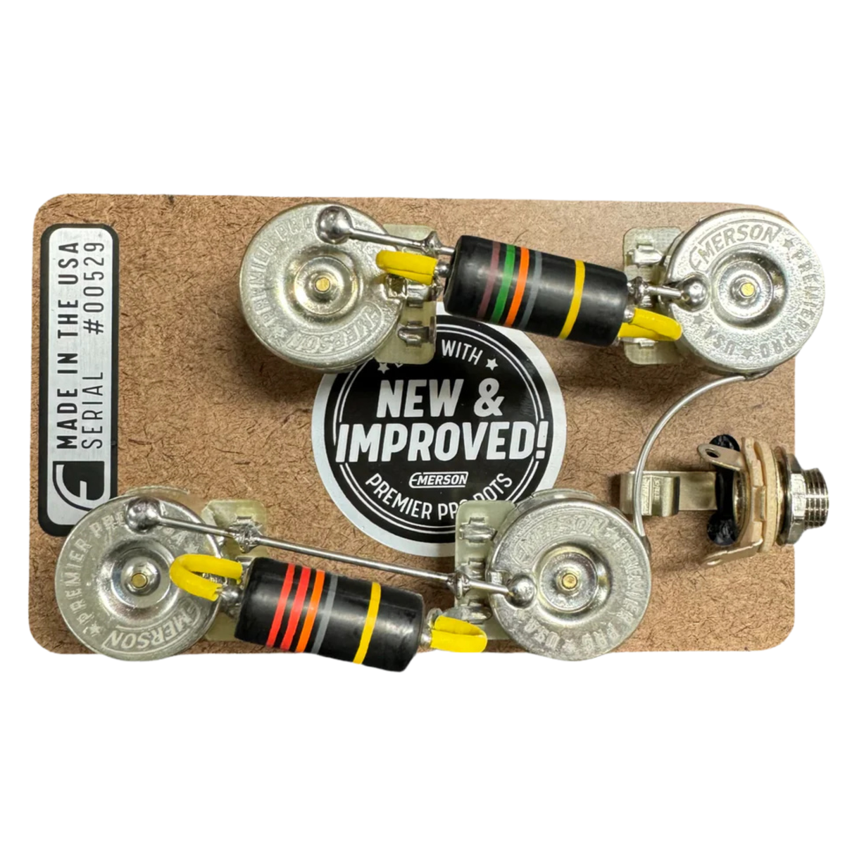 Emerson Custom Premier Pro Les Paul Prewired Kit, Long Shaft 500K Ohm Potentiometer
