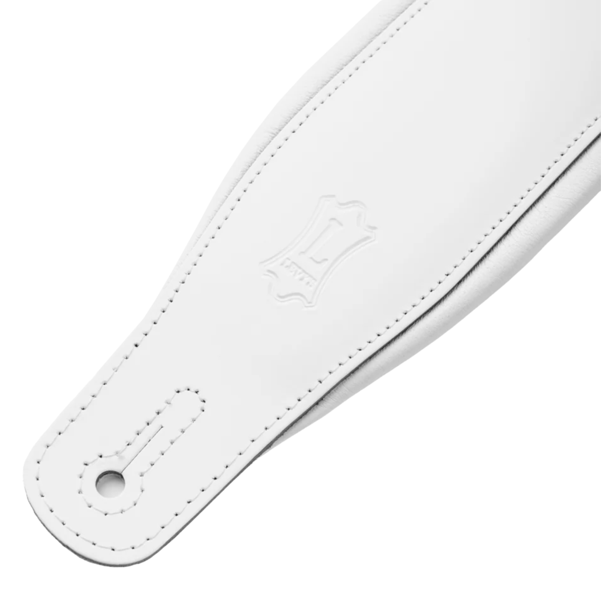 Levys 3" Wide Top Grain Leather Guitar Strap, White