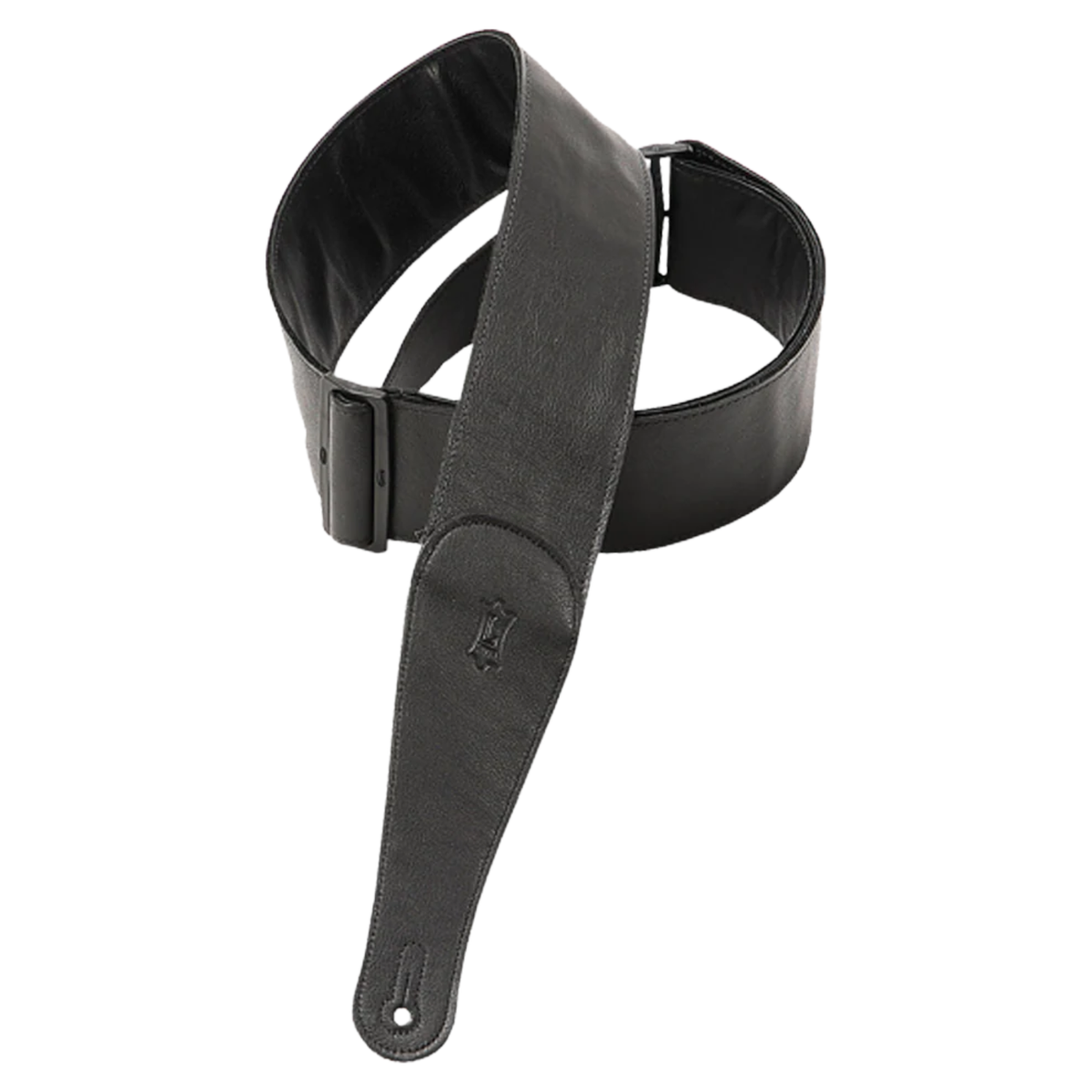 Levys 3" Wide Black Garment Leather Guitar Strap