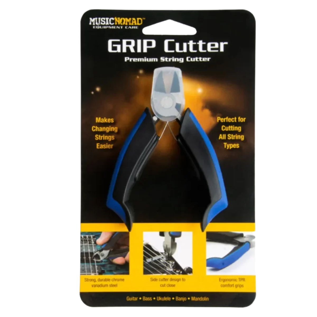 MusicNomad Grip Cutter - Premium String Cutter With Sheath