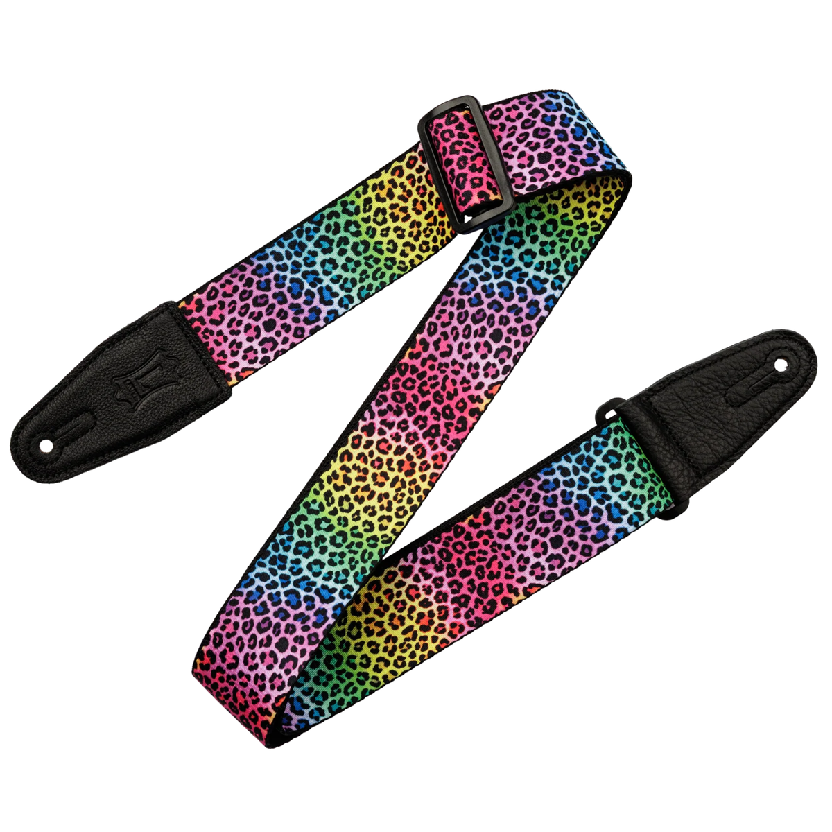 Levys 2" Untamed Animal Print Series Guitar Strap, Rainbow Leopard