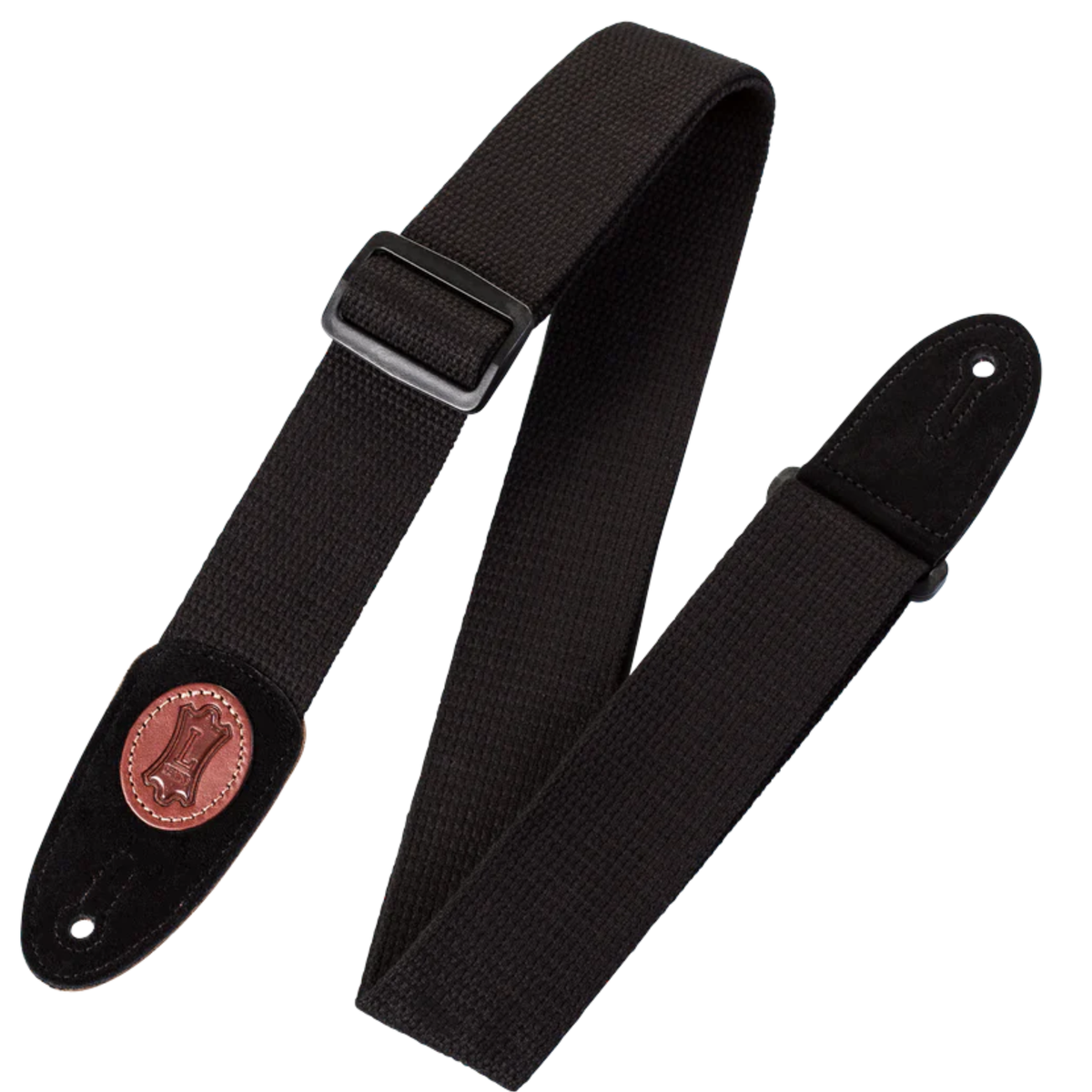 Levys 2" Wide Black Cotton Guitar Strap