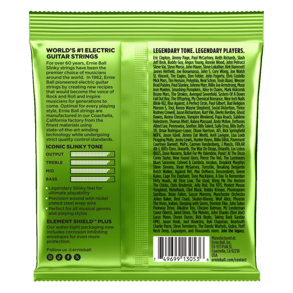 Ernie Ball Titan Slinky Nickel Wound Electric Guitar Strings, 11-56
