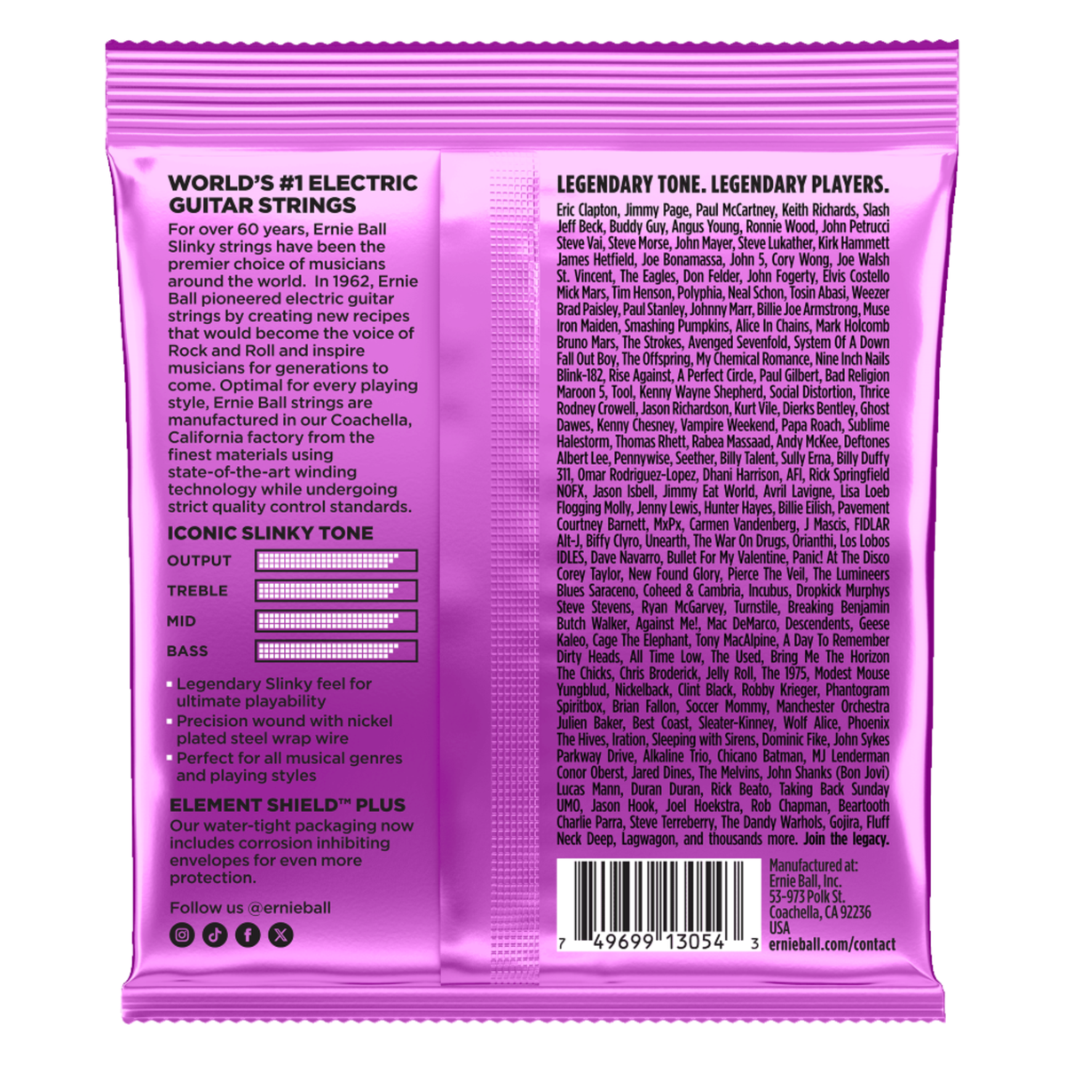Ernie Ball Nova Slinky Nickel Wound Electric Guitar Strings, Wound G, 11-54
