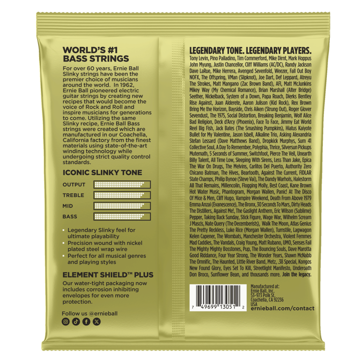 Ernie Ball Mammoth Slinky Nickel Wound 5-String Electric Bass Strings, 55-145