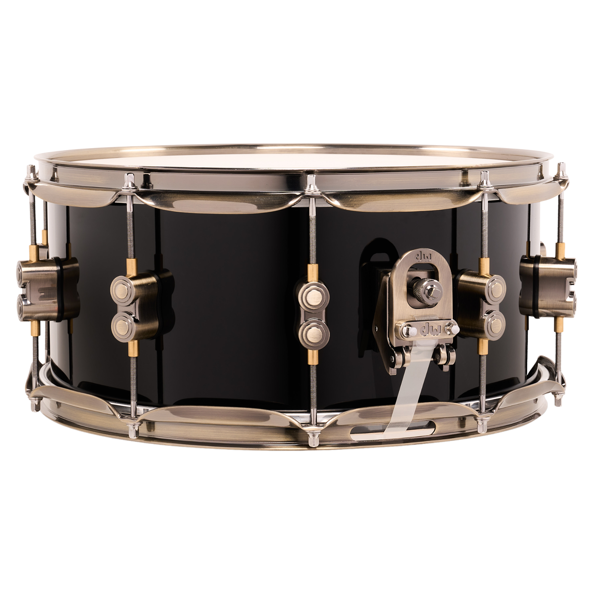PDP Limited Edition 6.5x14" Maple Snare Drum, Piano Black w/ Antique Bronze Hardware