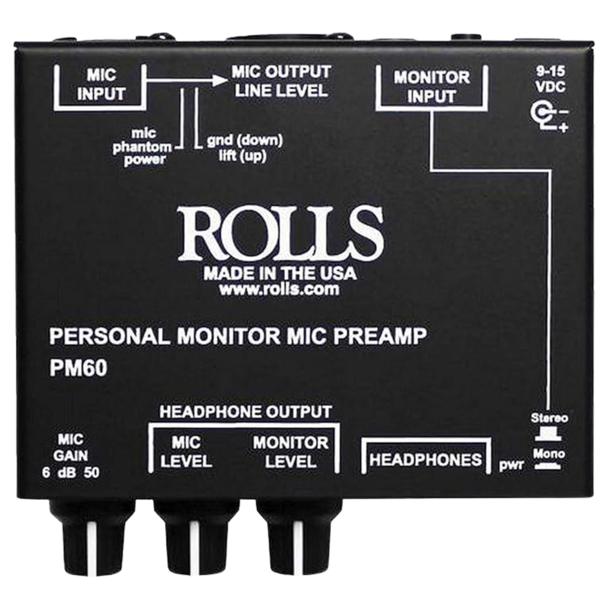Rolls PM60 Personal Monitor Mic Preamp