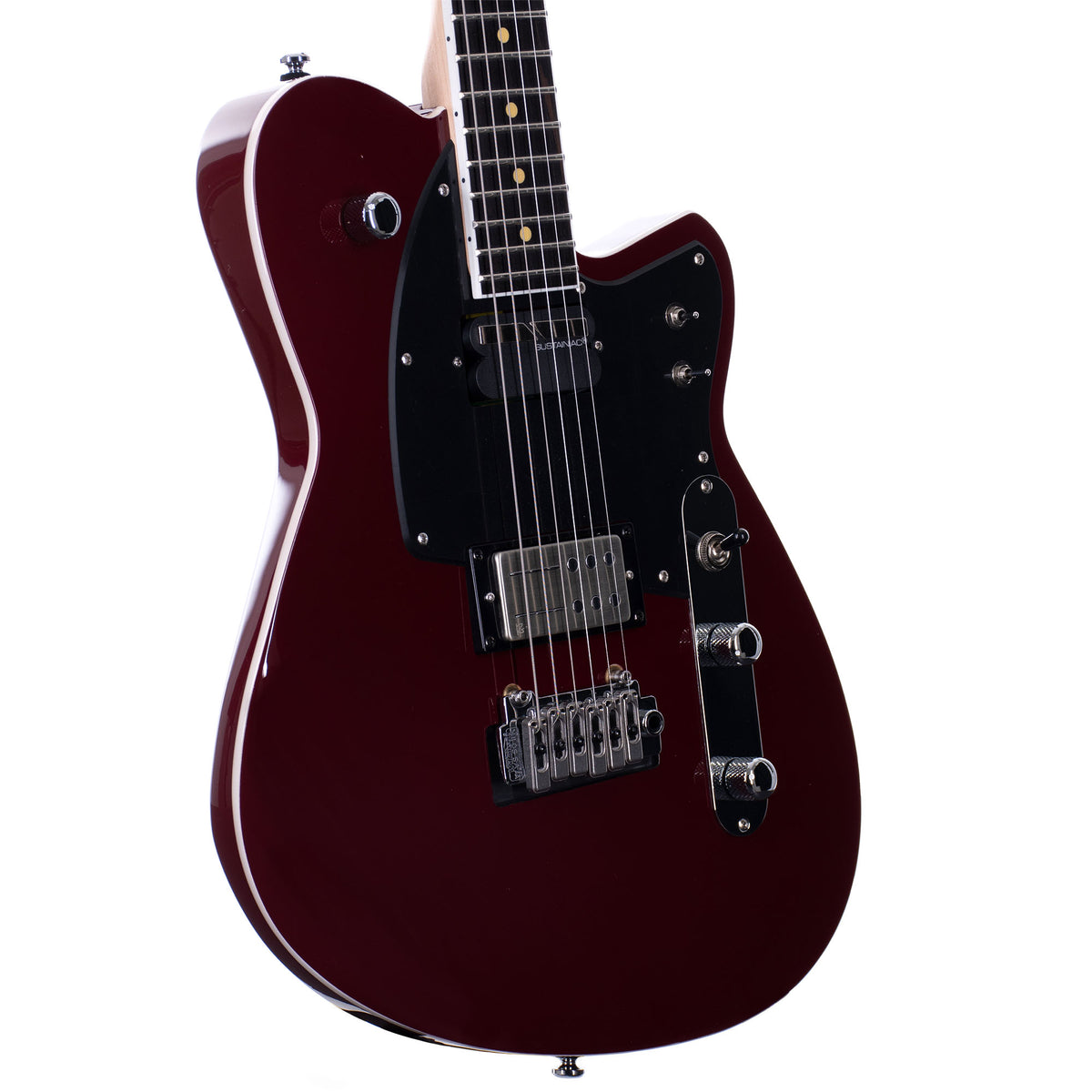 Reverend Reeves Gabrels Signature RG-SUS Electric Guitar, Roasted Maple/Ebony, Wine Dark Sea