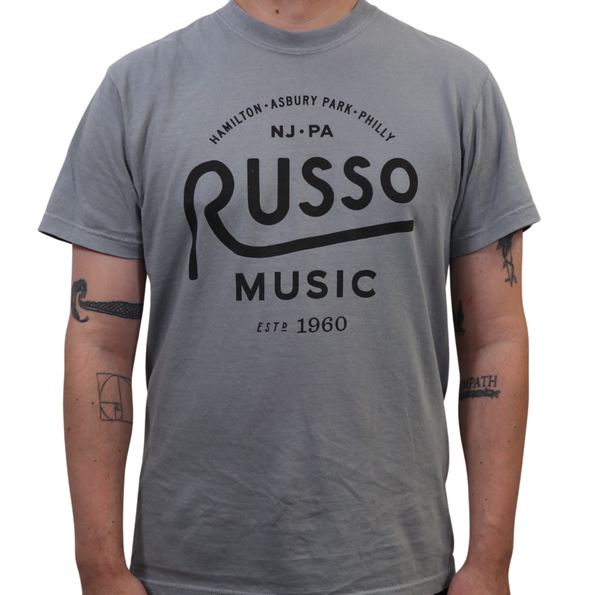 Russo Music '3 Locations' T-Shirt, Granite