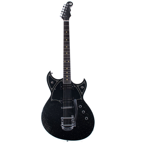 Reverend Reeves Gabrels Spacehawk Electric Guitar, Ebony Fingerboard, Midnight Black Sparkle