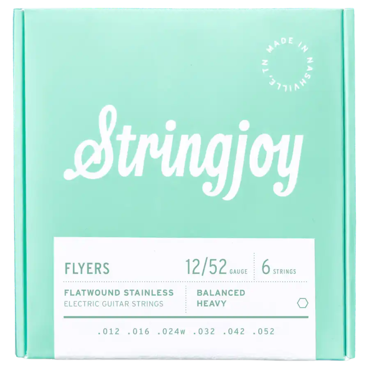 Stringjoy 12-52 Flyers Balanced Heavy Gauge Flatwound Stainless Electric Guitar Strings