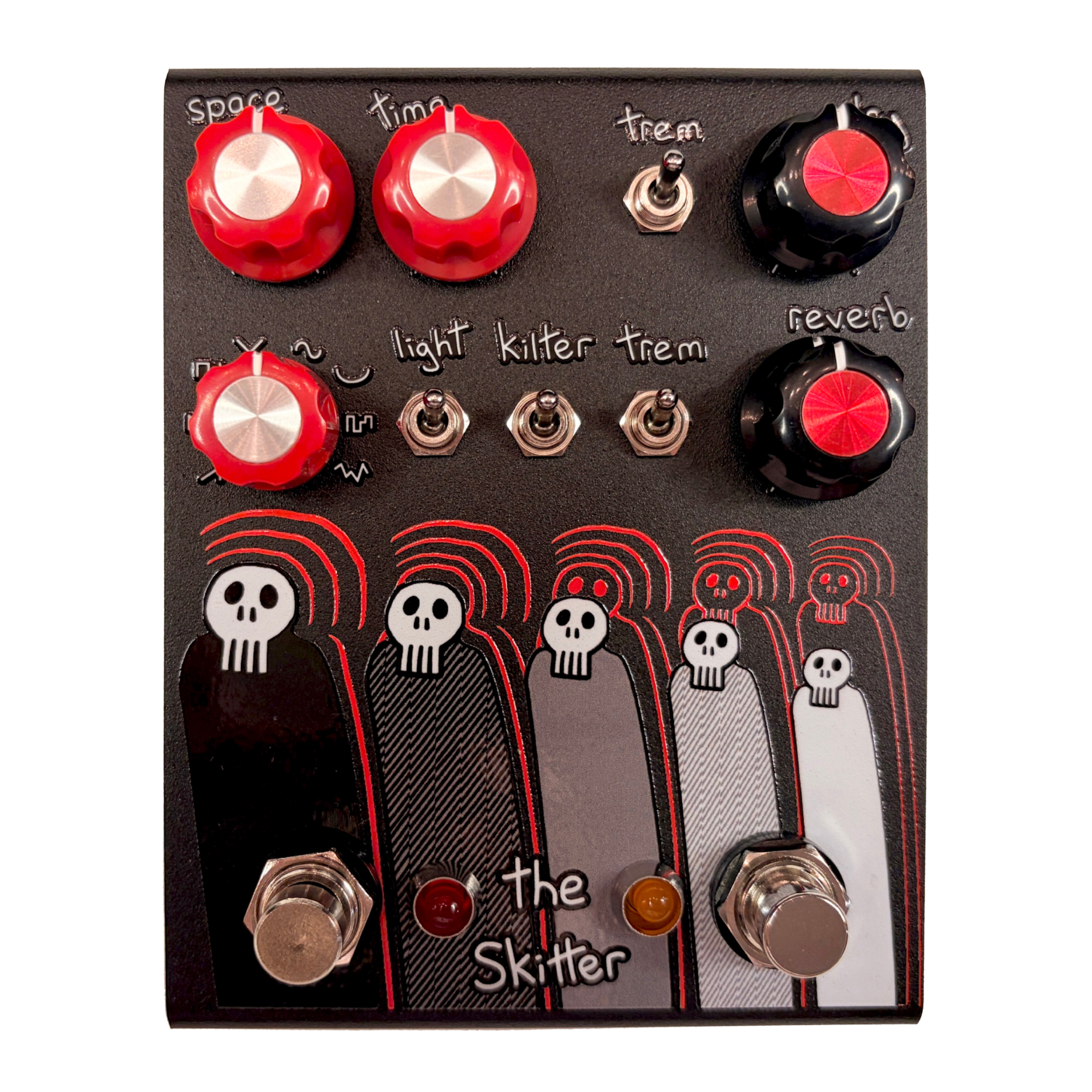 Champion Leccy The Skitter V3 Tremolo/Reverb Effect Pedal, Black