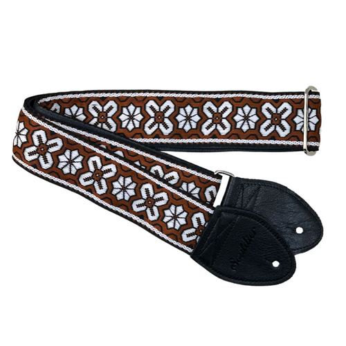 Souldier Greenwich 2" Guitar Strap, Brown/White on Black