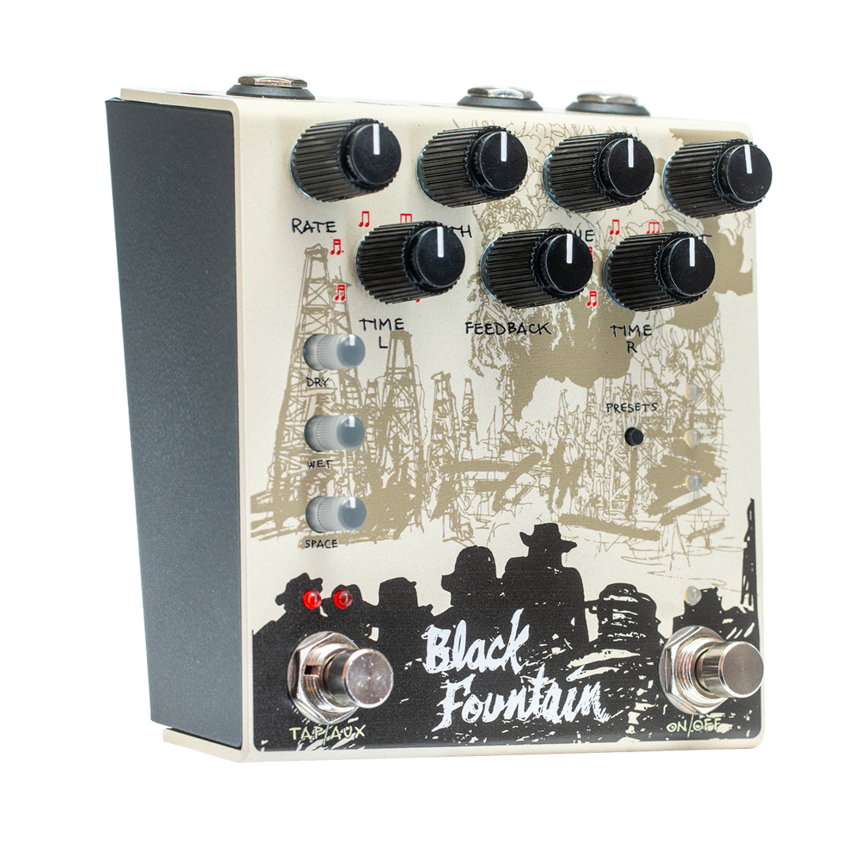 Old Blood Noise Endeavors Black Fountain Stereo Delay Effect Pedal, Cream