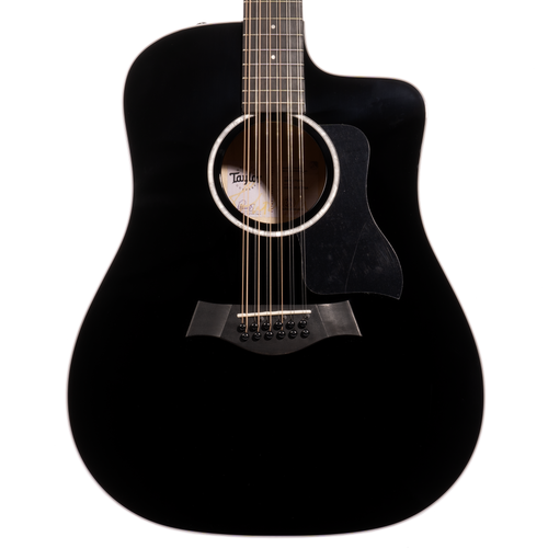 Taylor 250ce-BLK Plus 12-string Dreadnought Acoustic Electric Guitar, Sitka Spruce/Big Leaf Maple