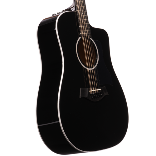 Taylor 250ce-BLK Plus 12-string Dreadnought Acoustic Electric Guitar, Sitka Spruce/Big Leaf Maple