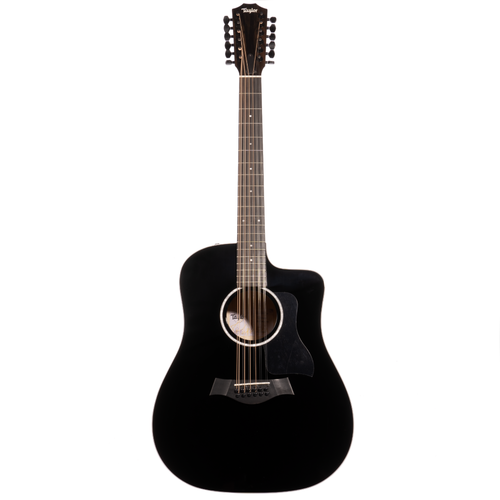 Taylor 250ce-BLK Plus 12-string Dreadnought Acoustic Electric Guitar, Sitka Spruce/Big Leaf Maple