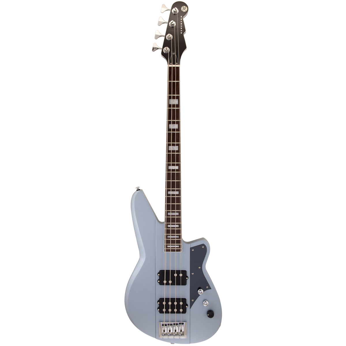 Reverend Thundergun Bass Guitar, Rosewood Fingerboard, Metallic Silver Freeze
