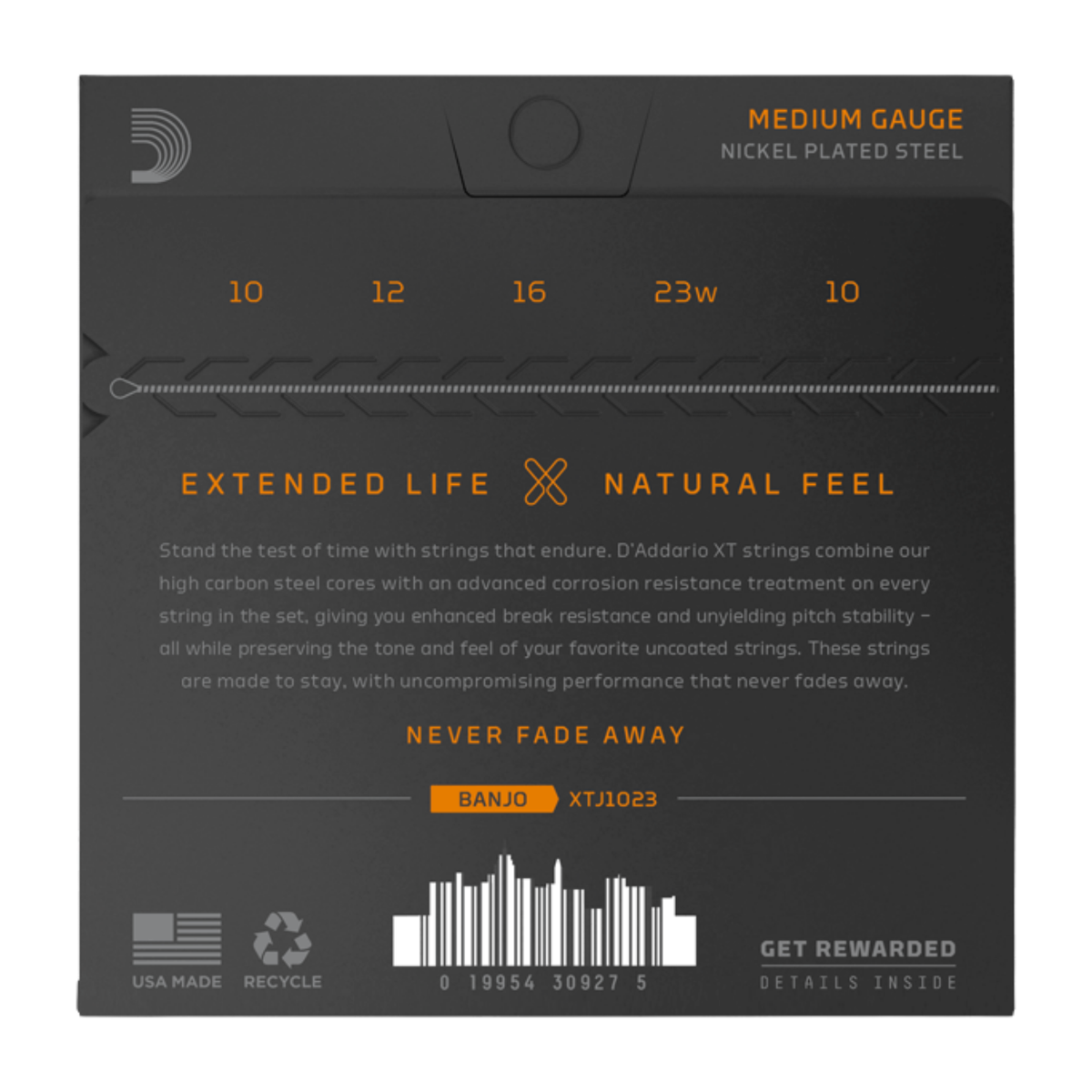 D'Addario 10-23 XT Banjo Nickel Plated Steel Medium