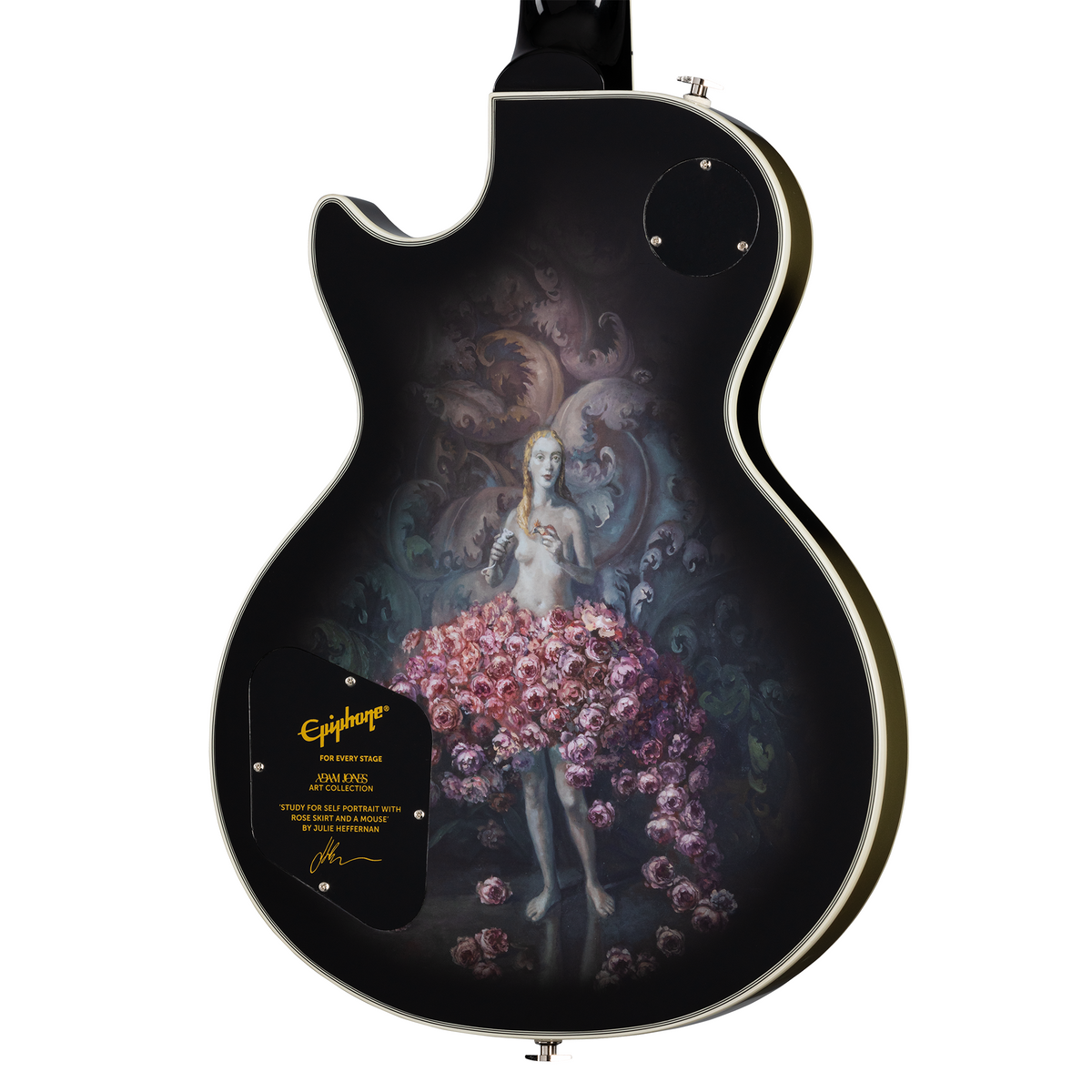 Epiphone Adam Jones Les Paul Custom Art Julie Heffernan's “Study For Self Portrait with Rose Skirt and a Mouse", Antique Silverburst