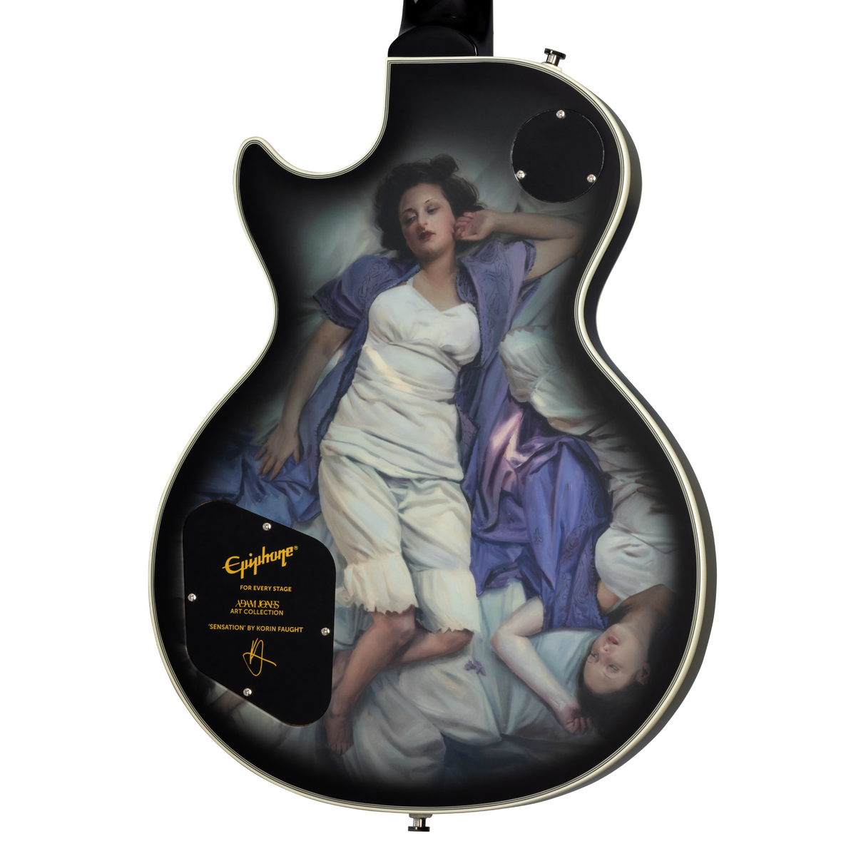Epiphone Adam Jones Les Paul Custom, Korin Faught’s “Sensation” w/ Protector Case, Silverburst