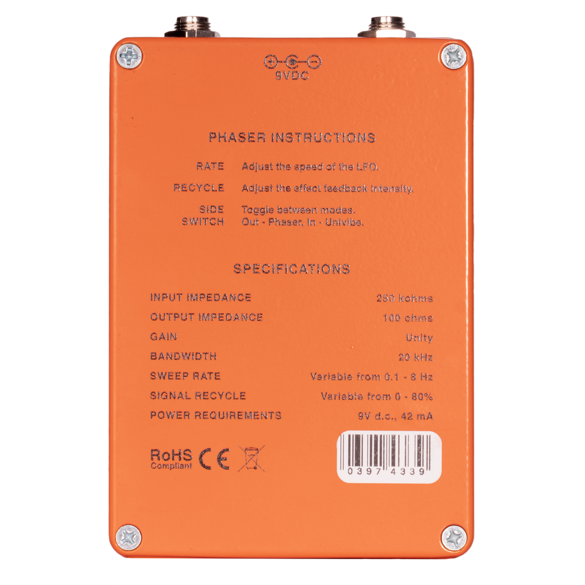 Ross Electronics Phaser Effect Pedal, OTA-Based Circuit