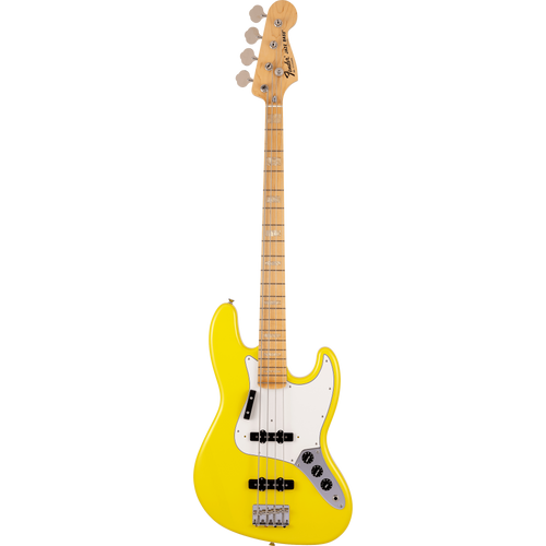 Fender Made In Japan Limited International Color Jazz Bass Guitar, Maple, Monaco Yellow