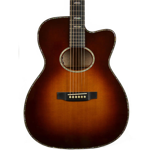 Used Martin Custom Shop 0000 Size 14 Fret Venetian Cutaway Ambertone Top