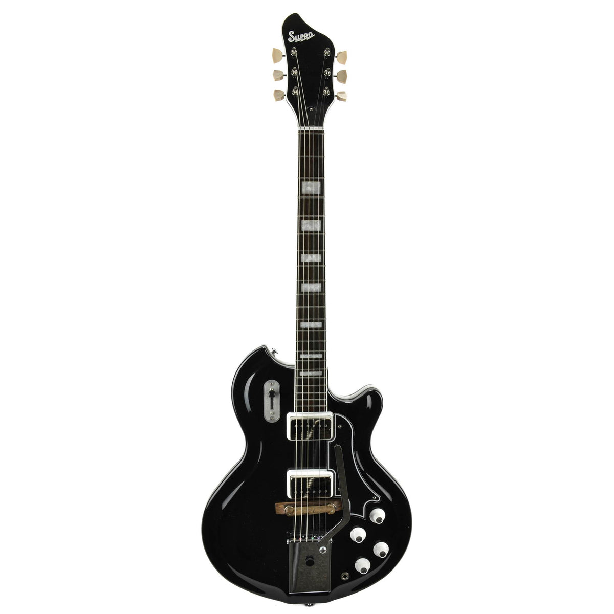 Supro Americana Series Coronado II Vibrato Guitar - Jet Black - Used