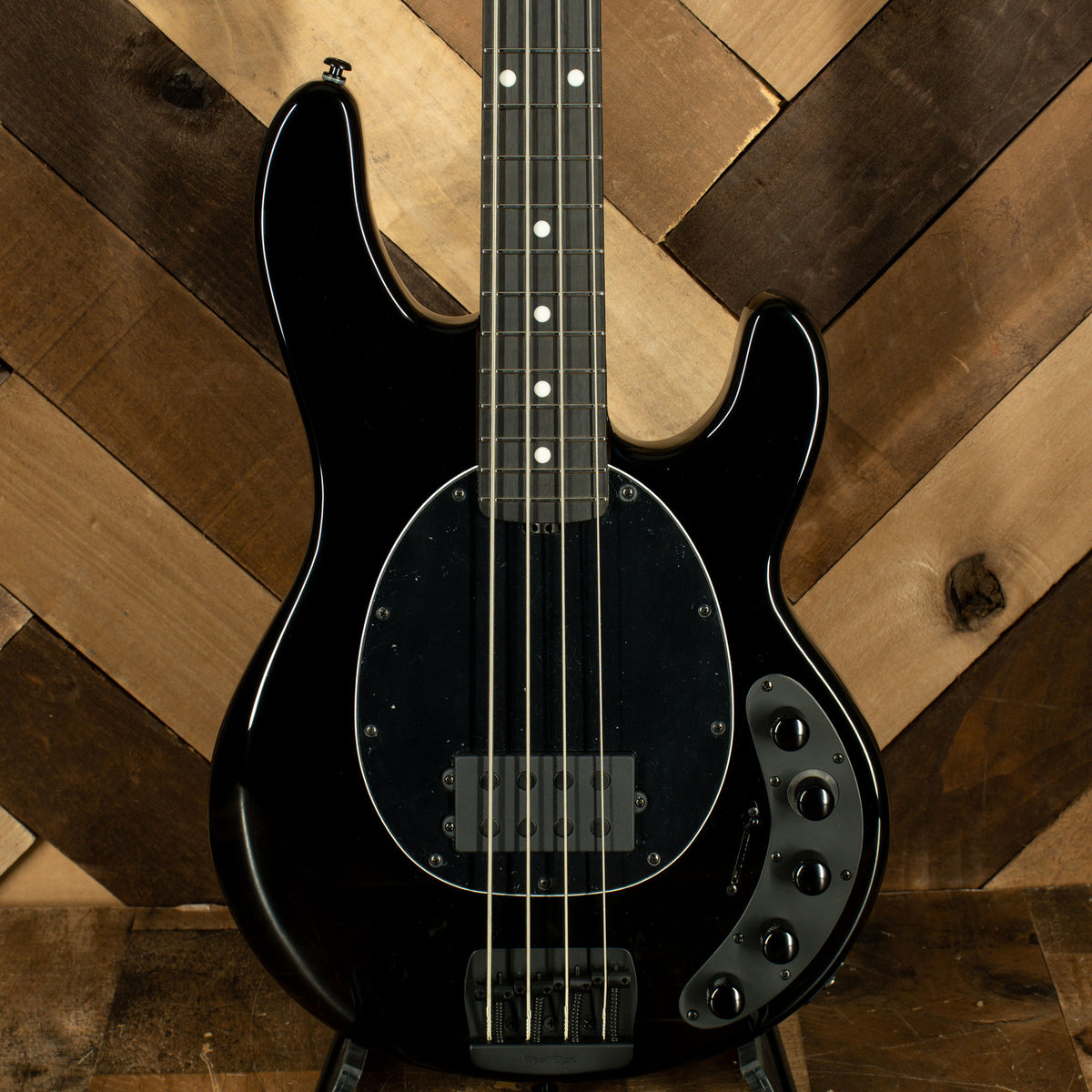Music Man 2021 DarkRay Bass Guitar Obsidian Black With OHC - Used