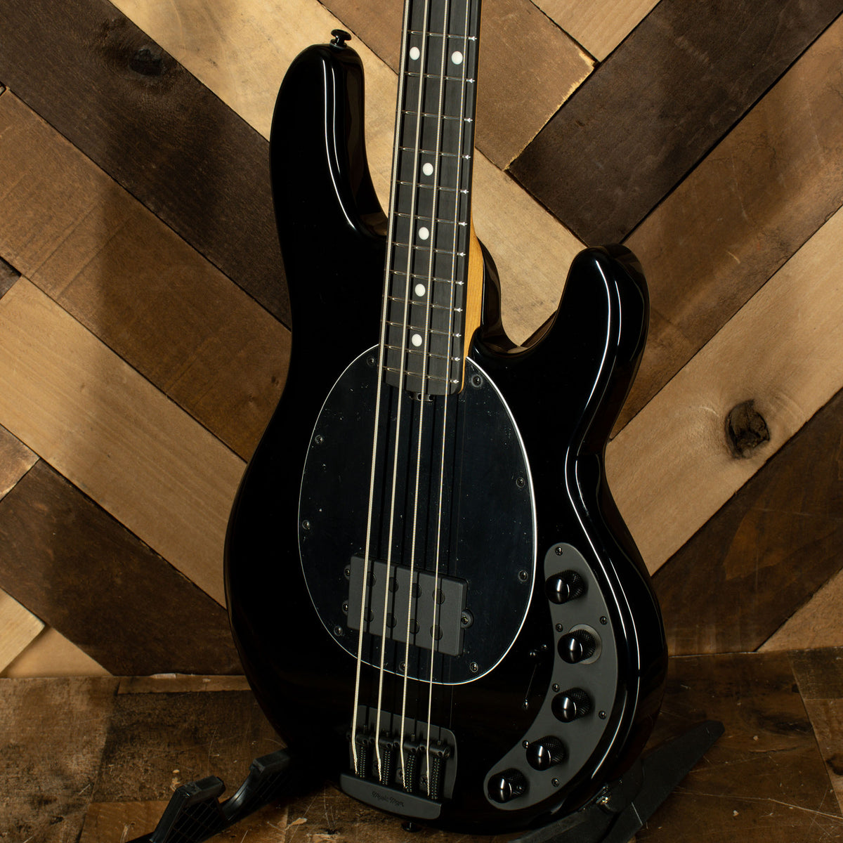 Music Man 2021 DarkRay Bass Guitar Obsidian Black With OHC - Used