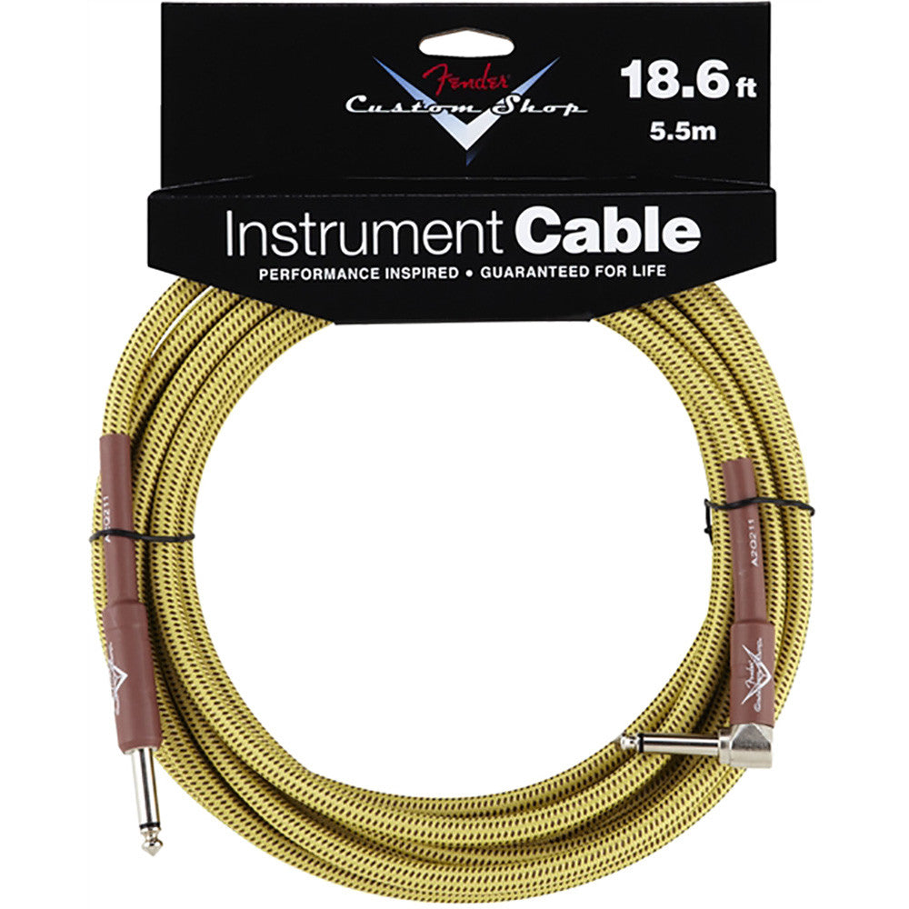 Fender Custom Shop Performance Series Cable - 18.6' - Angled - Tweed